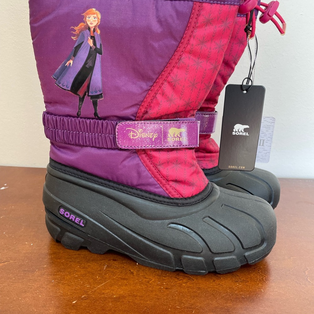 Sorel Disney Frozen Flurry Anna Youth lined Boots Girls Size 3 YOUTH BRAND NEW!